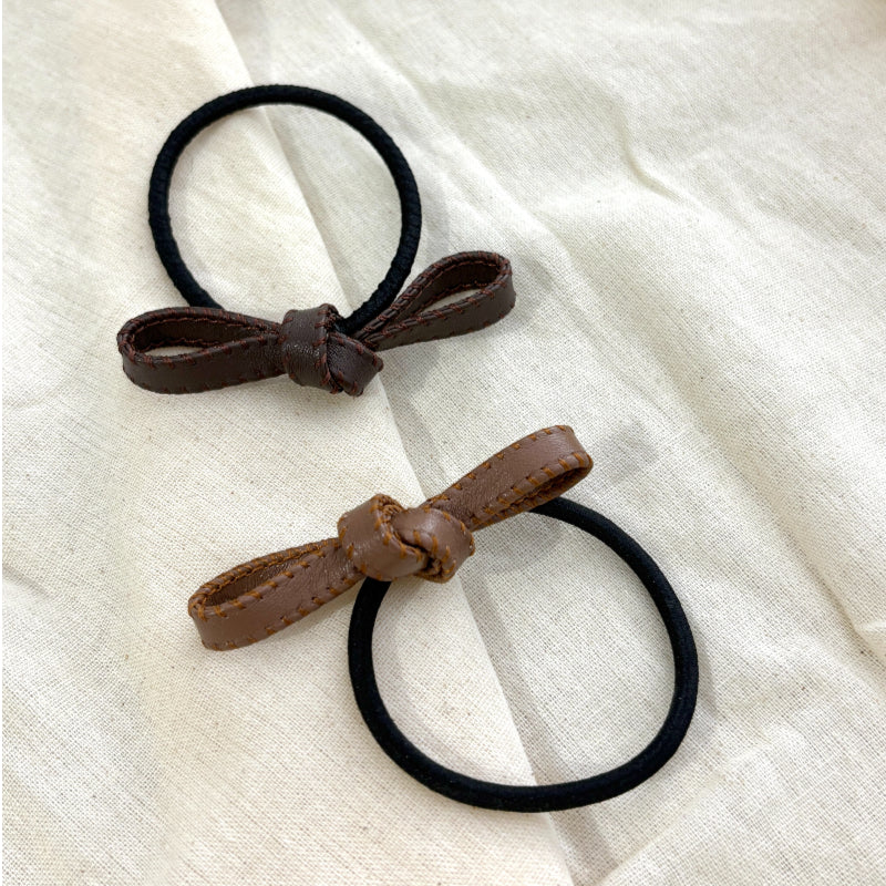 Leather Bowknot Hair Tie