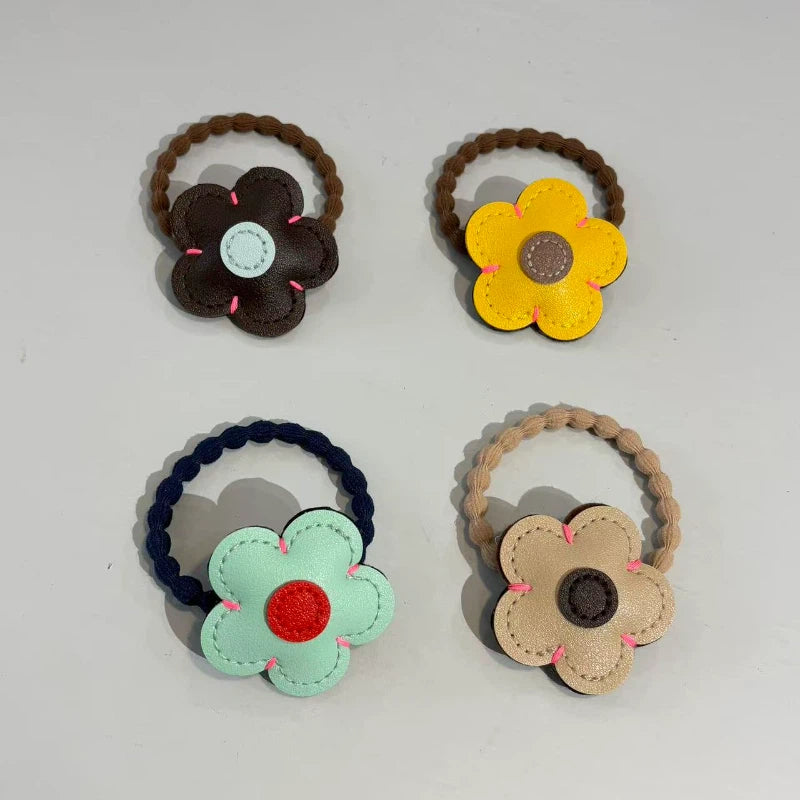 Candy-colored flower hair tie