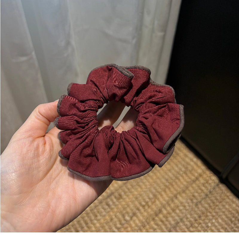 Burgundy Gray Edge Scrunchie hair accessory