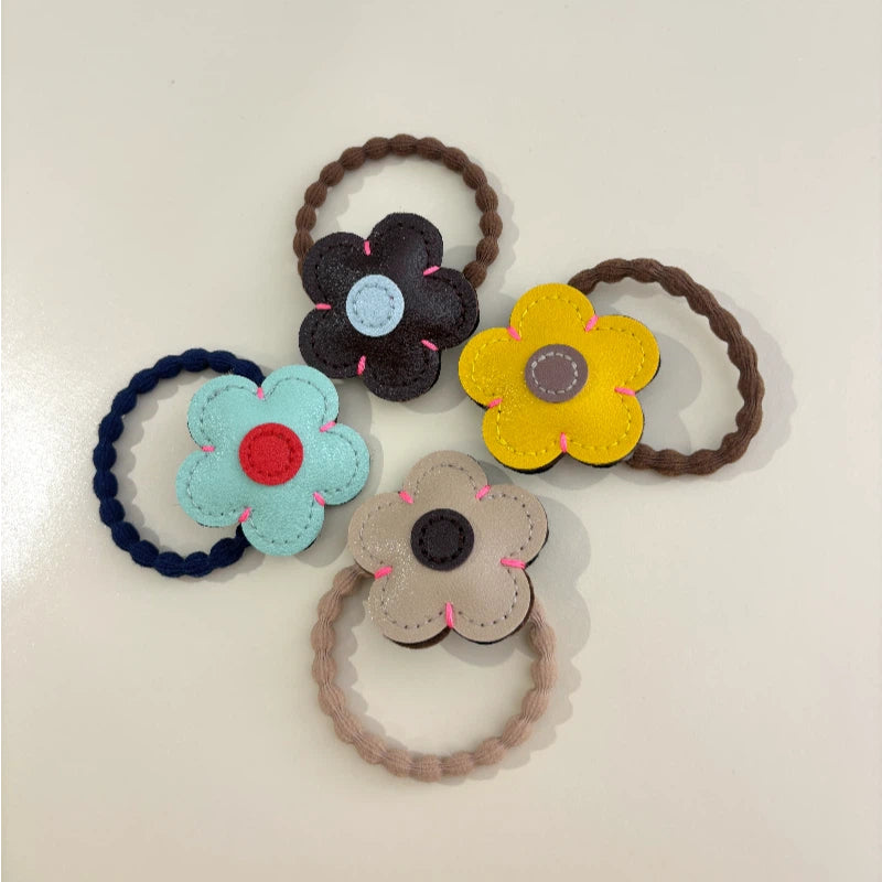 Candy-colored flower hair tie