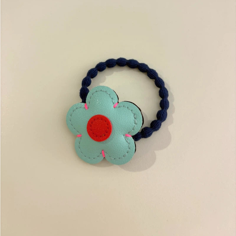 Candy-colored flower hair tie