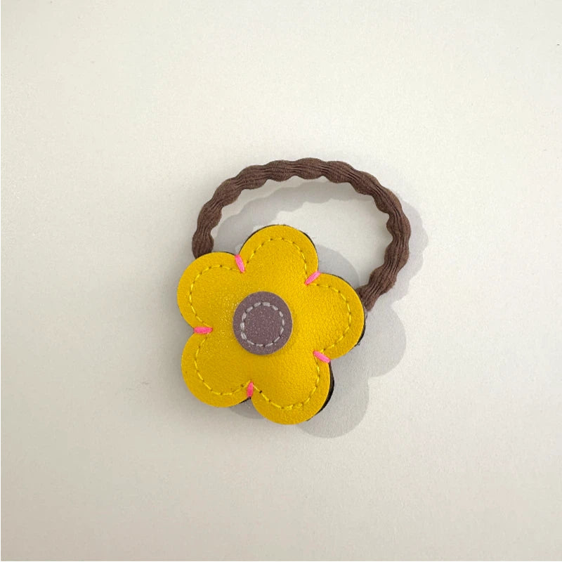 Candy-colored flower hair tie