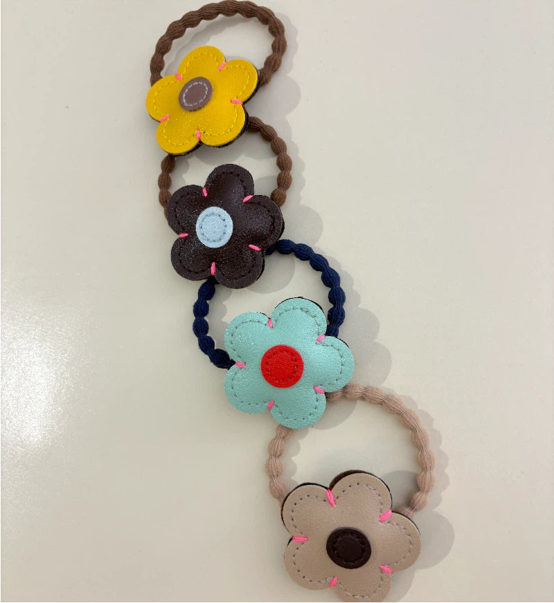 Candy-colored flower hair tie