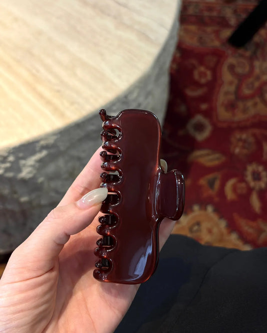 Burgundy Cellulose Acetate Hair Claw Clip