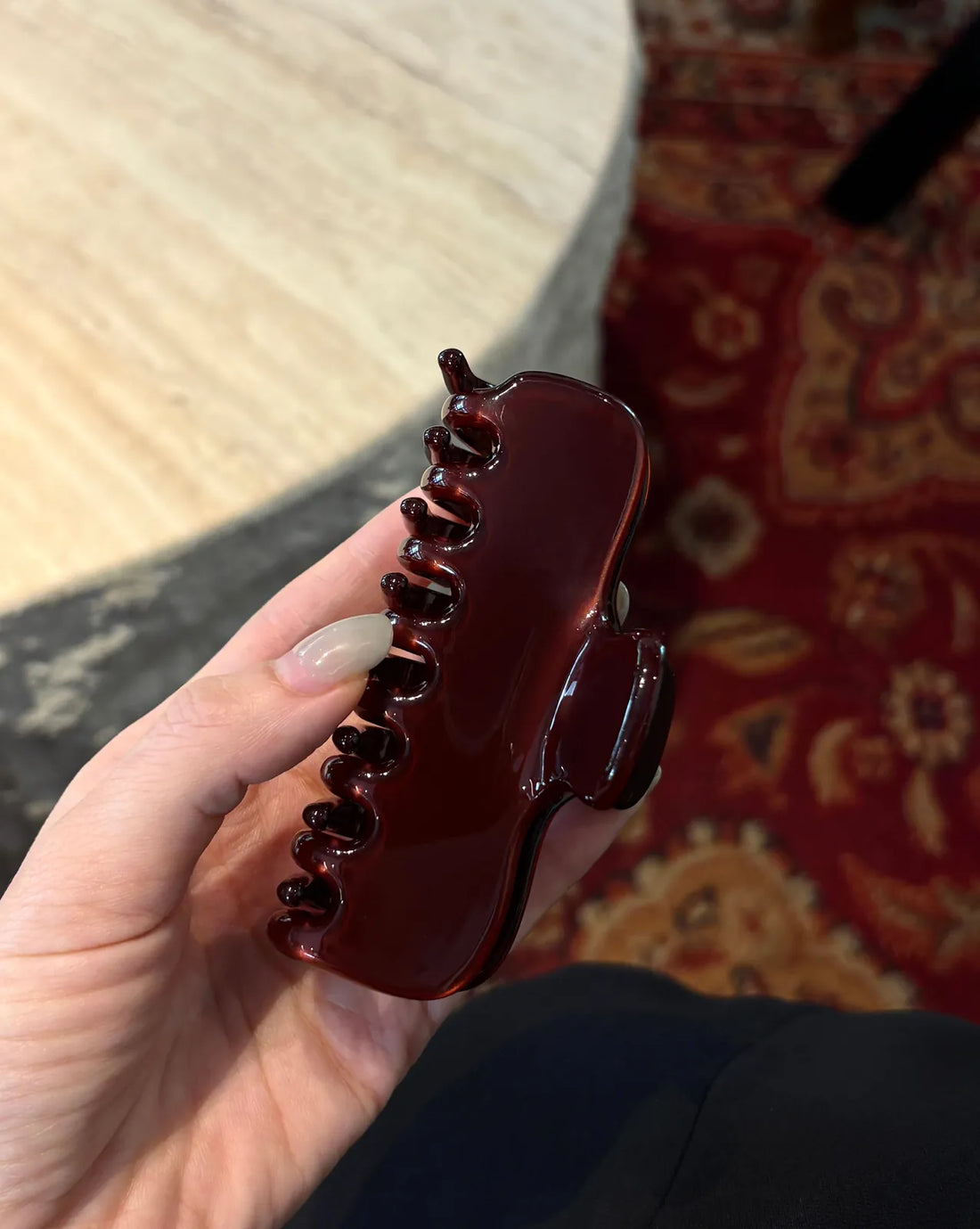 Burgundy Cellulose Acetate Hair Claw Clip