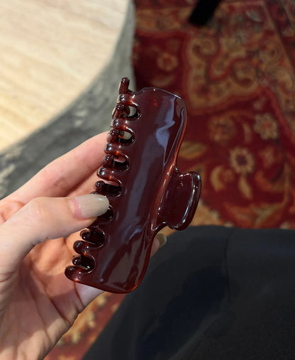 Burgundy Cellulose Acetate Hair Claw Clip