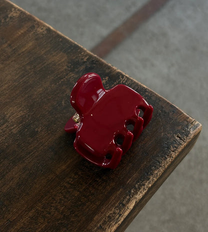 Glossy Burgundy Mini Claw Hair Clip
