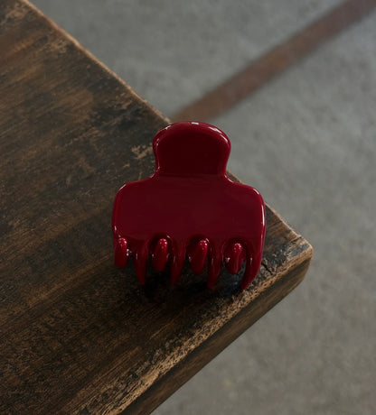 Glossy Burgundy Mini Claw Hair Clip