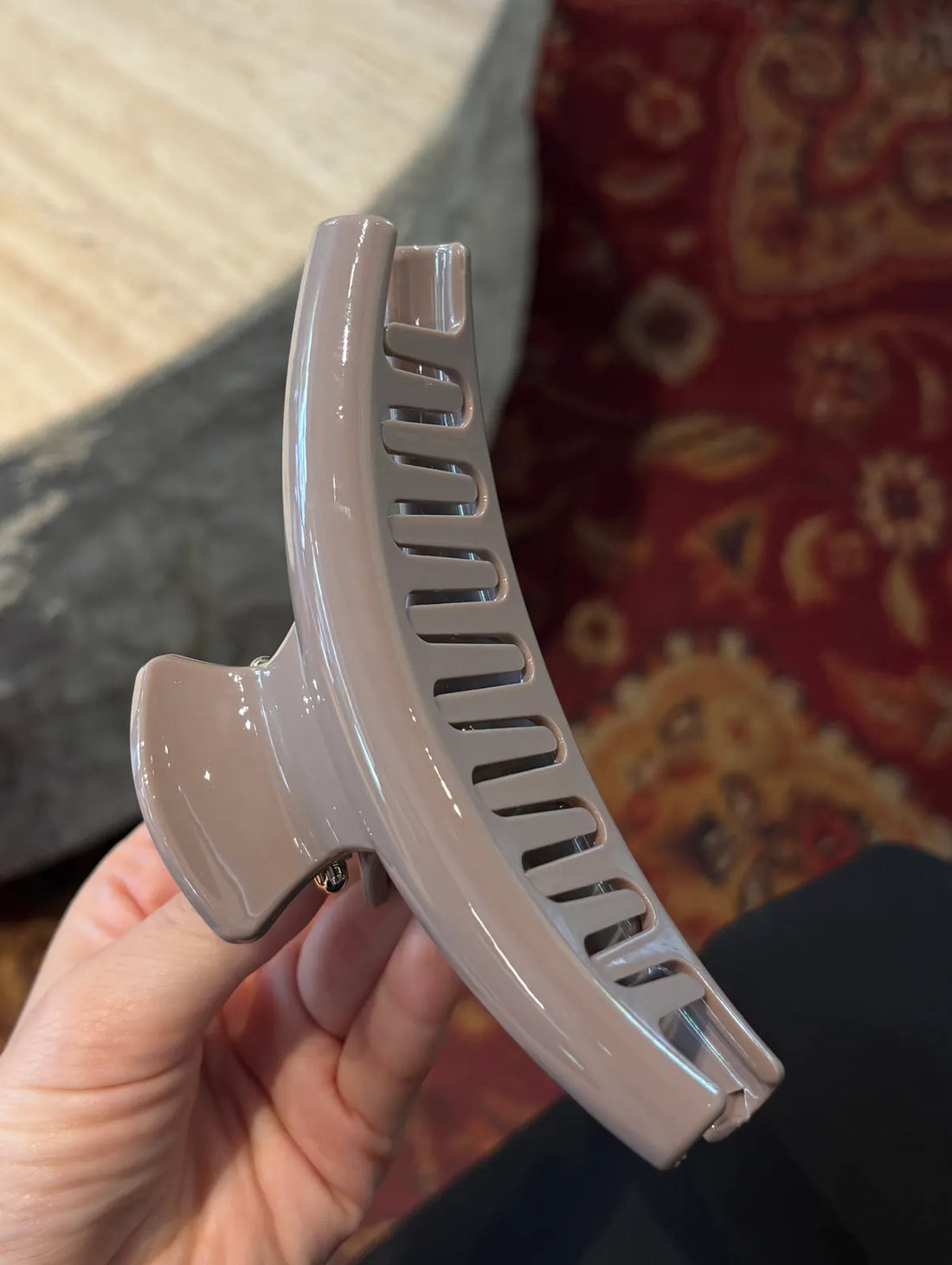 Taupe Gray Acrylic Hair Claw Clip
