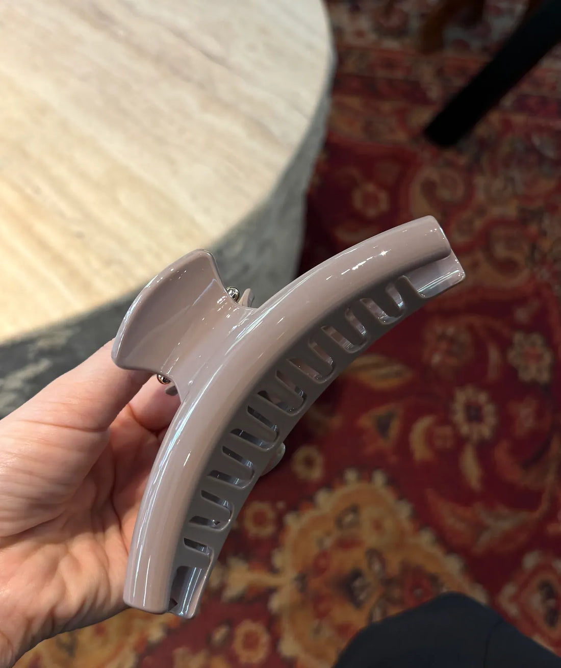 Taupe Gray Acrylic Hair Claw Clip