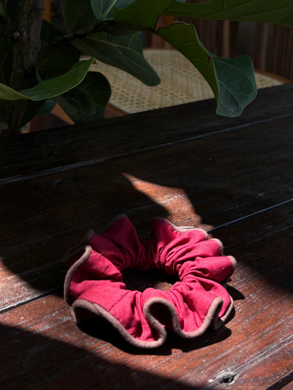 Burgundy Dark Brown Edge Scrunchie