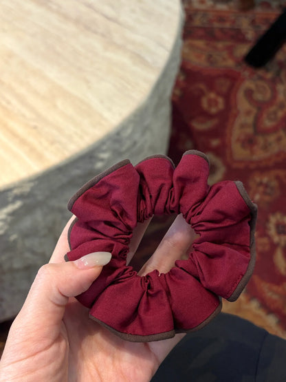 Burgundy Dark Brown Edge Scrunchie