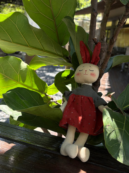 Vintage Bunny Plush Doll Set