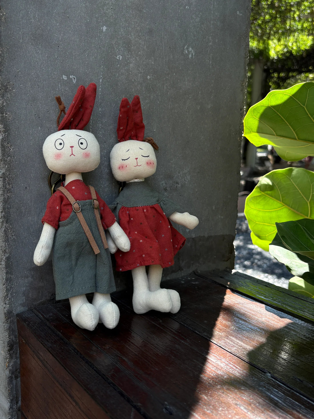 Vintage Bunny Plush Doll Set