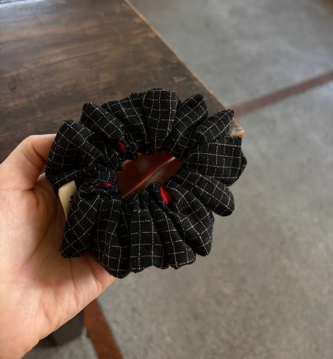 Classic Black Plaid Scrunchie