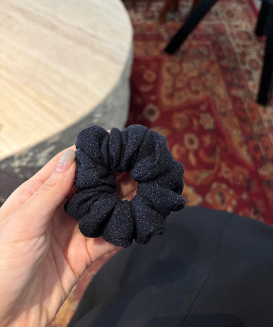 Navy Blue Puff Scrunchie