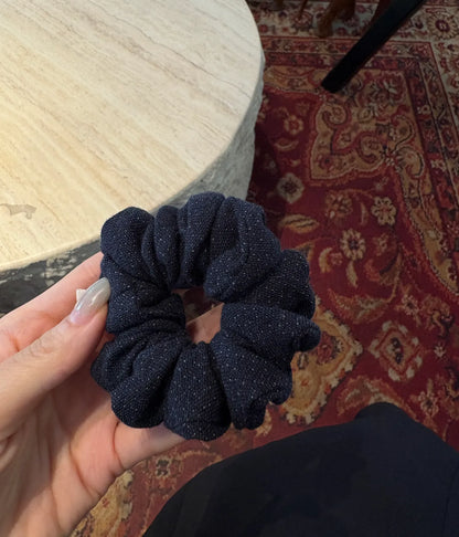Navy Blue Puff Scrunchie